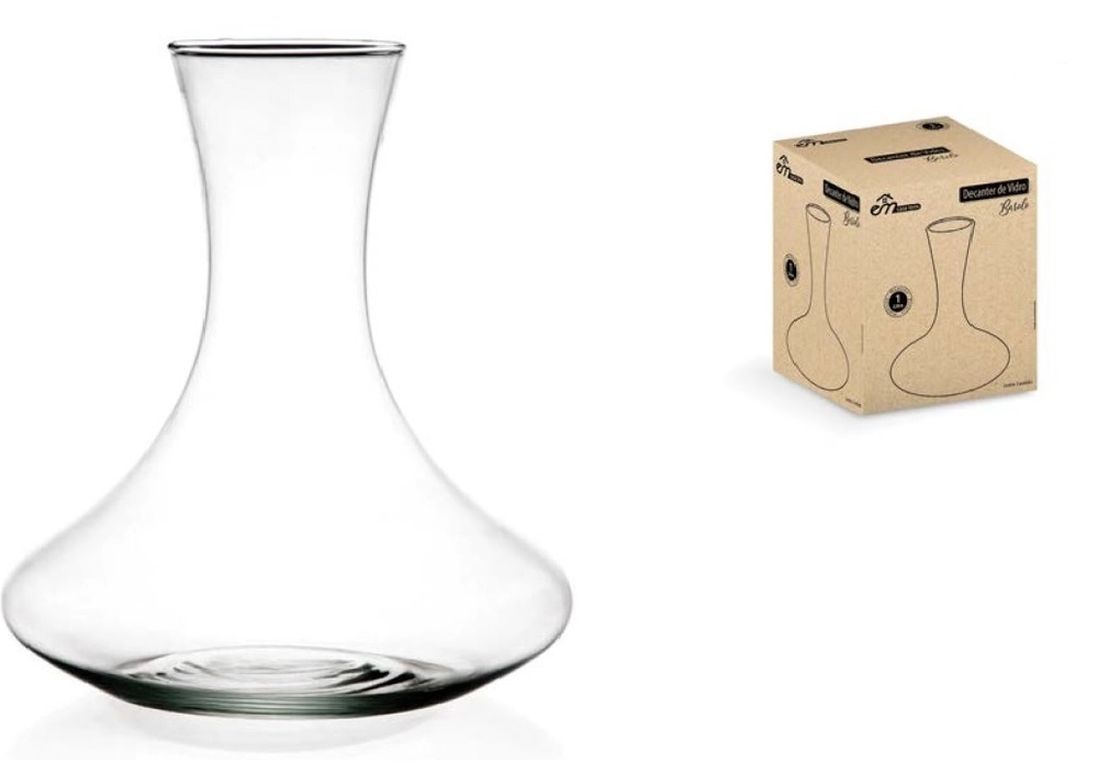 Decanter Em Vidro Para Vinho Barolo 1 Litro Transparente Unico