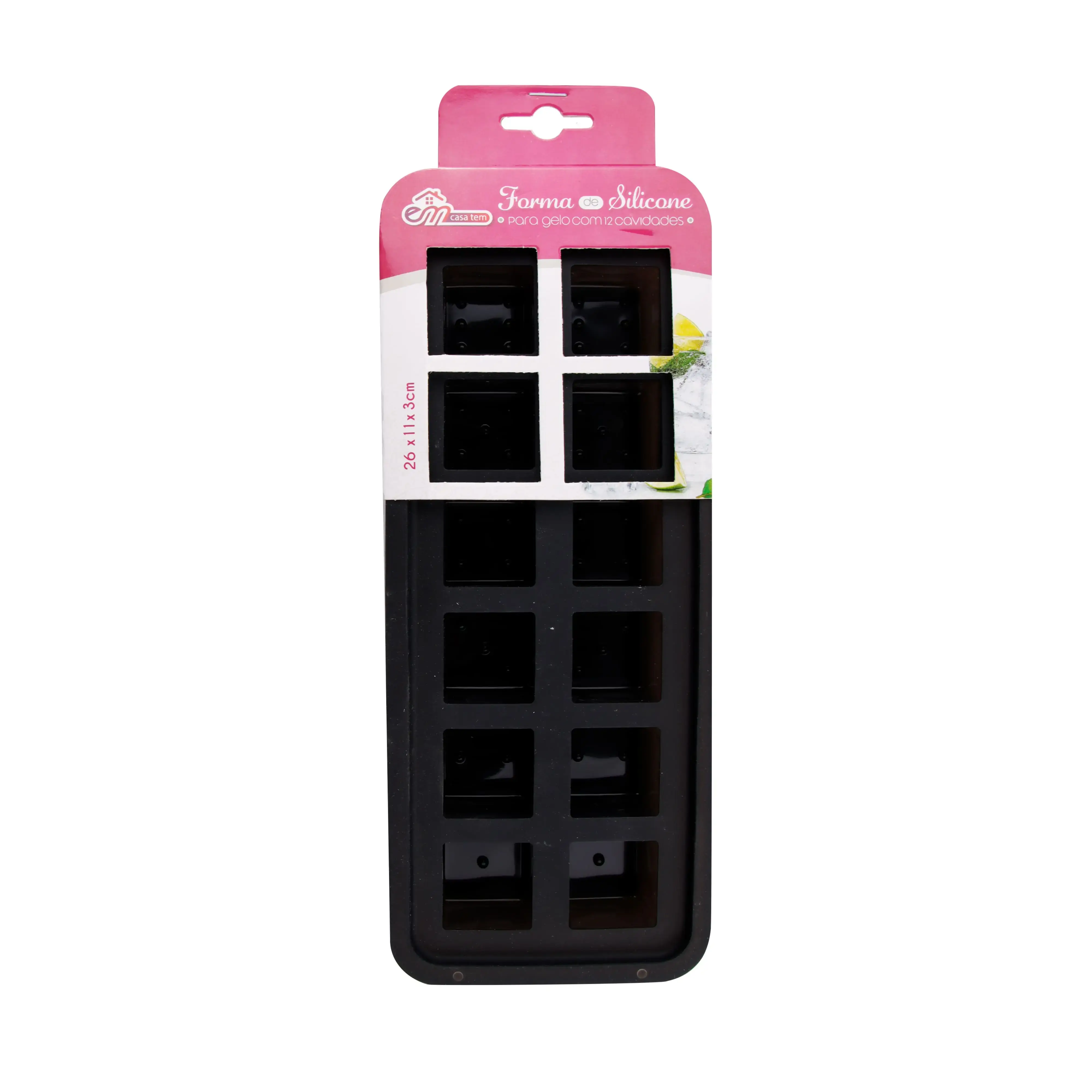 Forma Silicone Gelo 26x11x3cm Preto 13925 Inga