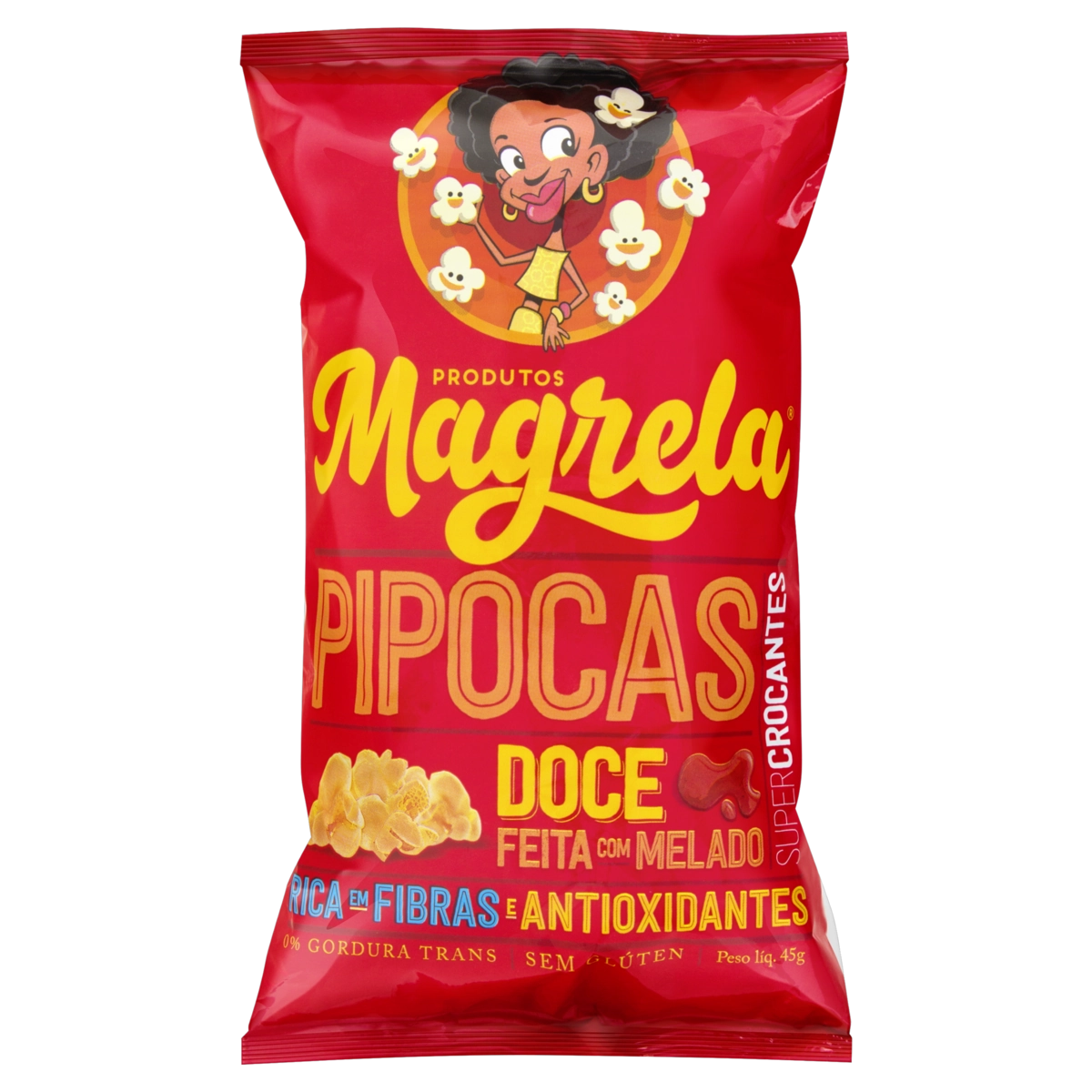 Pipoca Pronta Doce Melado Magrela Pacote 45g