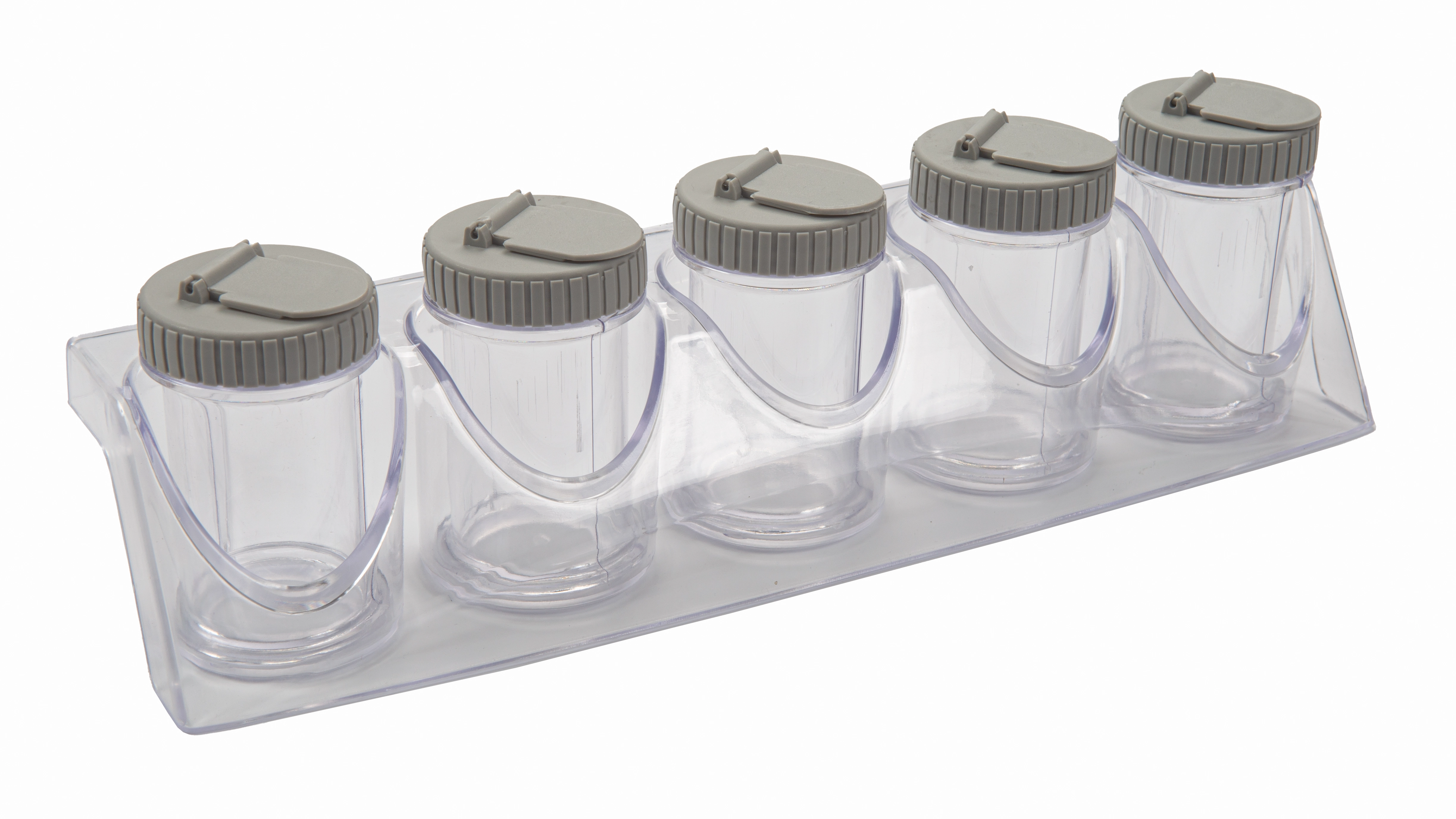 Jogo Porta Condimento Cinza 6pcs 0468 06 Plastutti