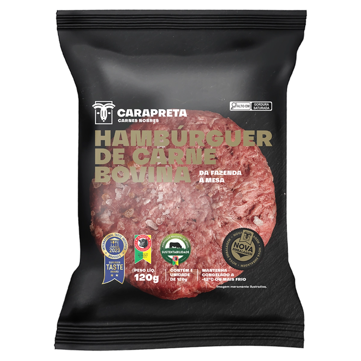 Hambúrguer De Carne Bovina Carapreta Pacote 120g