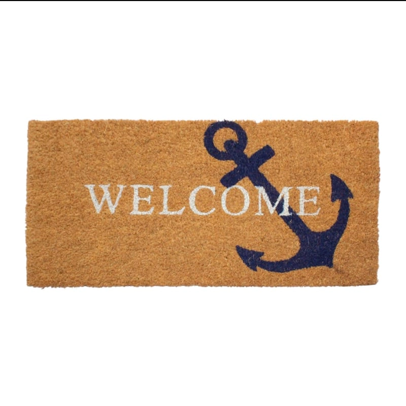 Tapete Inga Fibra De Coco Welcome Ancora 30x60cm