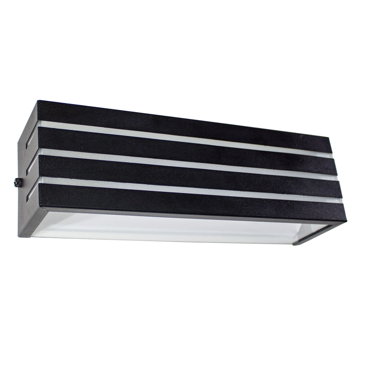 Arandela Frisada 30cm preta + lâmpada led 12w 3000k branco quente st731