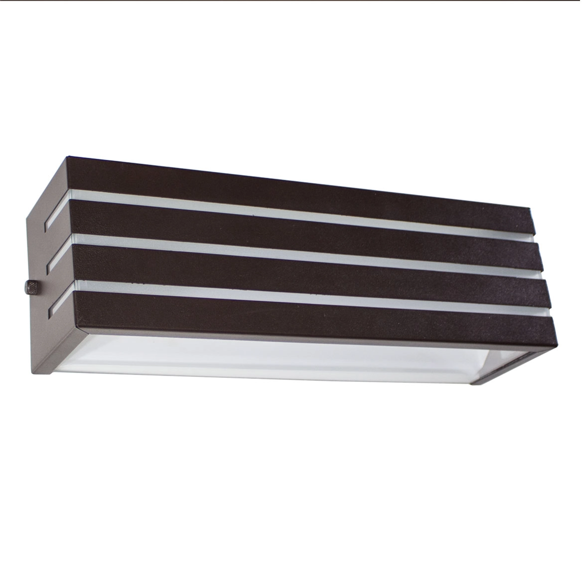 Arandela frisada 30cm marrom + lâmpada led 12w 3000k branco quente st731