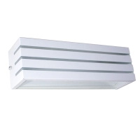 Arandela frisada 30cm branca + lâmpada led 12w 3000k branco quente st731