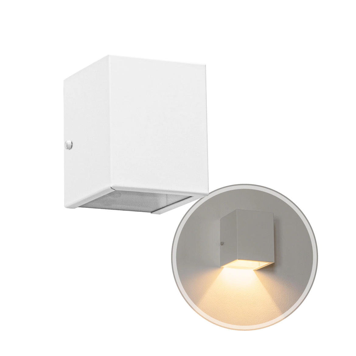 Arandela 1 facho para parede muro externa e interna - branca st653