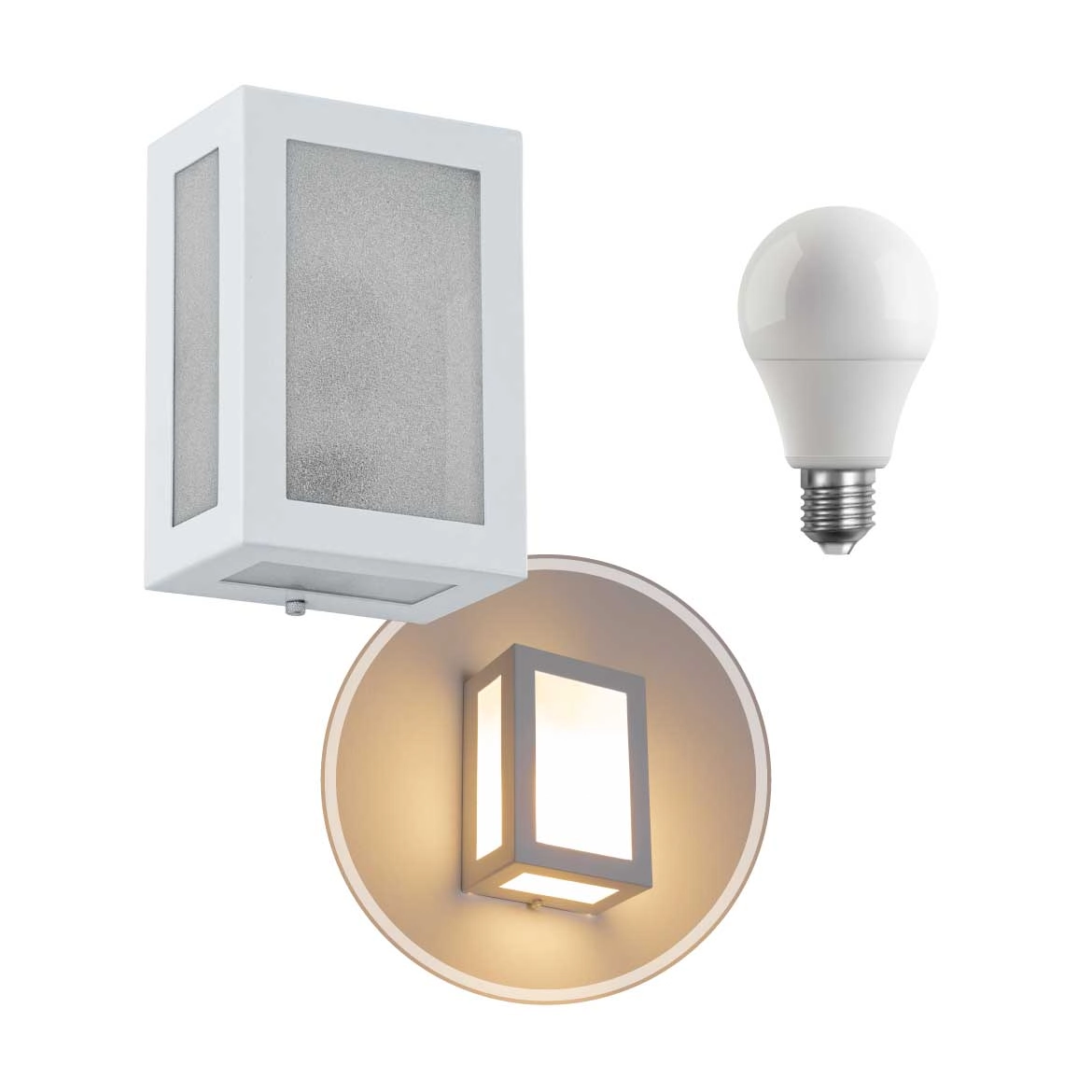 Arandela 5 vidros Branca + lâmpada LED E27 12W 3000K st569