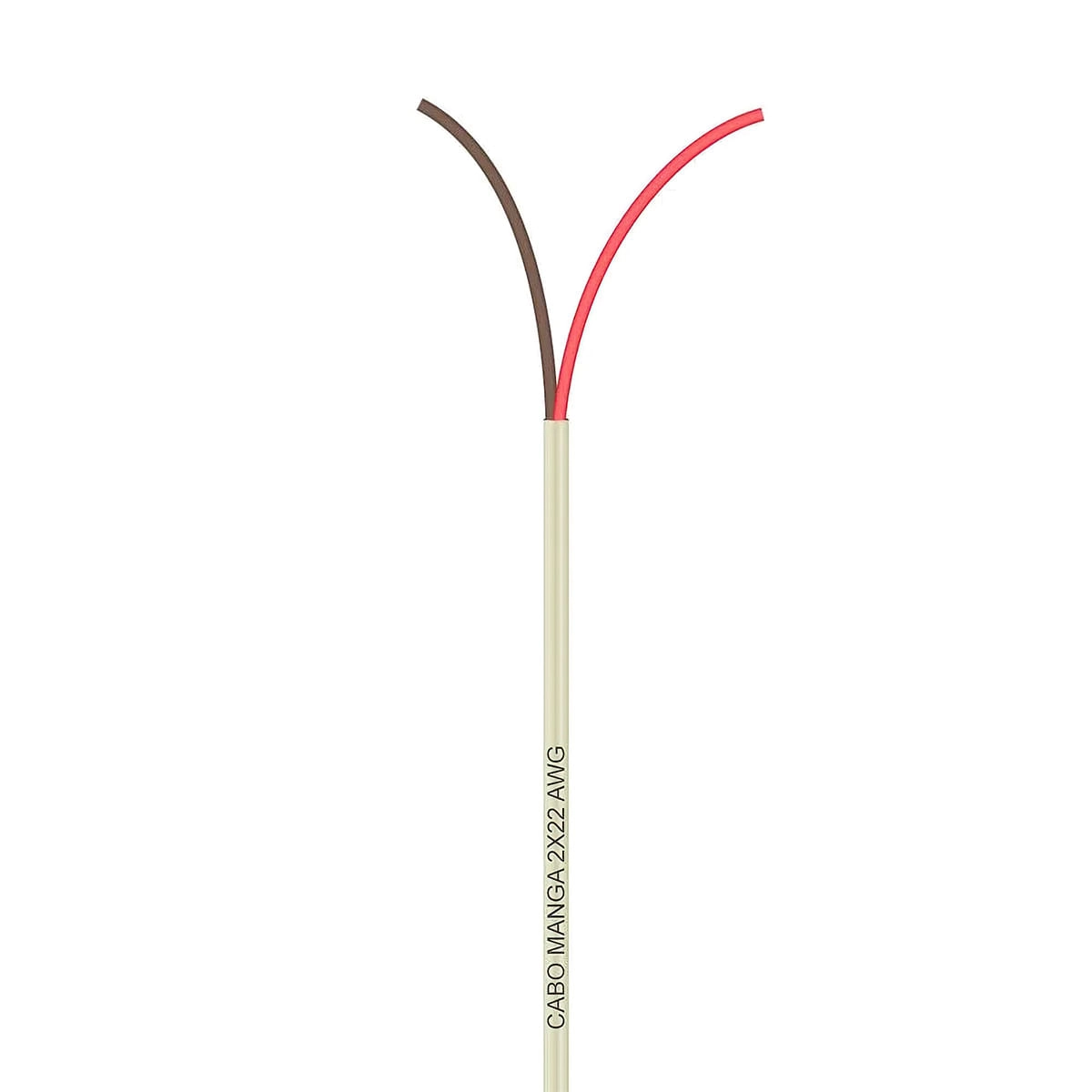 Cabo Manga 2x22 Awg - Sem Blindagem Sem Blindagem Bege 5 Mt