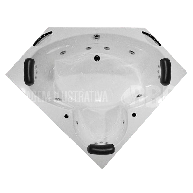 BANHEIRA DE CANTO MERCURY COMPLETA COM HIDRO (1,50 x 1,50 x 0,47) 220V