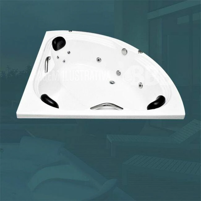 BANHEIRA DE CANTO MONACO COMPLETA COM HIDRO (1,34 x 1,34 x 0,42) 220V