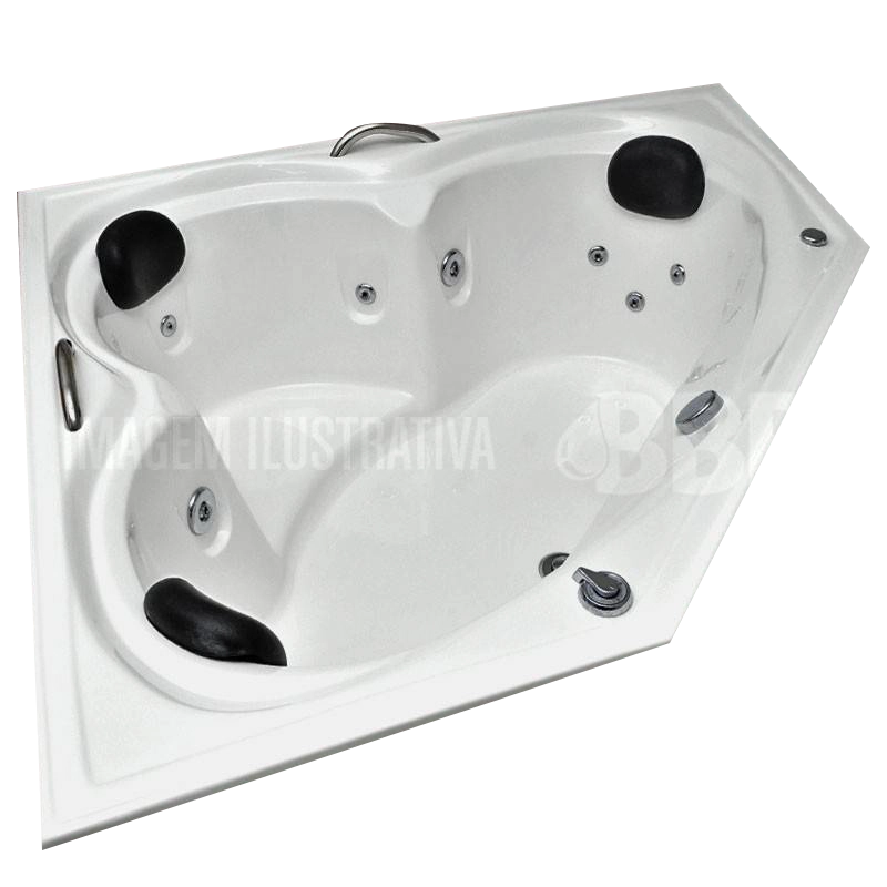 BANHEIRA DE CANTO SEVILHA COM HIDRO EM ACRILICO (1,36 x 1,36 x 0,47) 110V