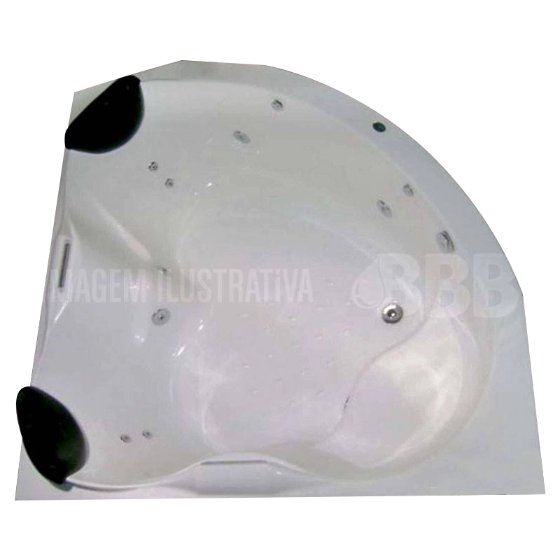 BANHEIRA DE CANTO SIMPATIA COMPLETA COM HIDRO (1,60 x 1,60 x 0,50) 110V