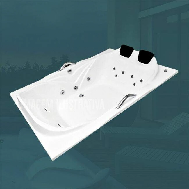 BANHEIRA DUPLA CALIFORNIA COMPLETA COM HIDRO EM ACRILICO (1,29 x 1,78 x 0,40) 220V