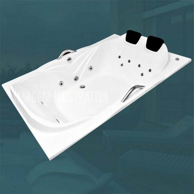 BANHEIRA DUPLA CALIFORNIA COMPLETA COM HIDRO EM ACRILICO (1,19 x 1,69 x 0,42)110V