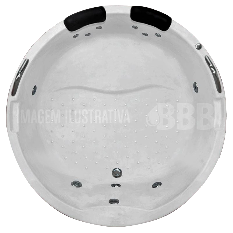 BANHEIRA REDONDA CARIBE COMPLETA COM HIDRO EM ACRILICO (1,48 x 1,48 x 0,43) 220 v