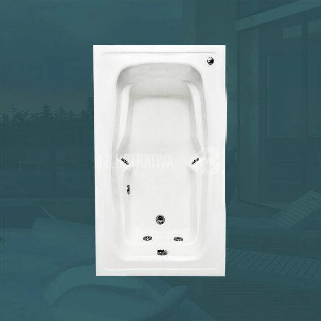 Banheira Retangular Barcelona Com Hidro (0,85 x 1,20 x 0,44) 110 v