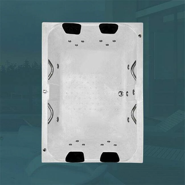 Banheira Retangular Denizard Completa Com Hidro Em Acrílico (1,30 x 1,79 x 0,50) 110 v