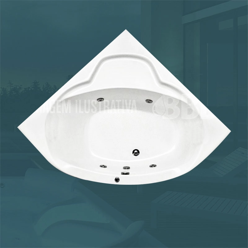 BANHEIRA DE CANTO SANTA MONICA COM HIDRO (1,38 x 1,38 x 0,45) 110 V