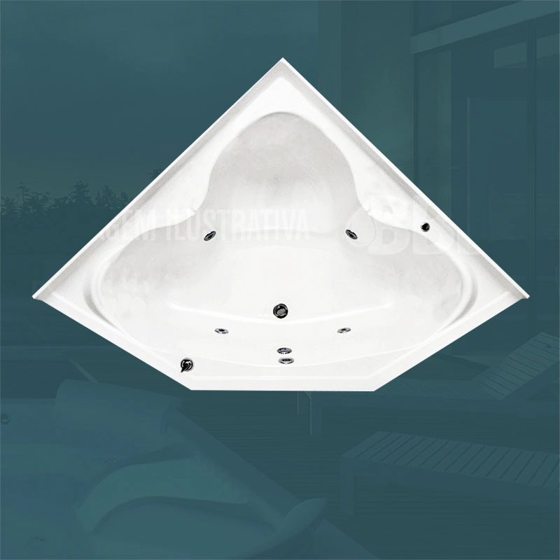 BANHEIRA DE CANTO VIENA COM HIDRO EM ACRILICO (1,66 x 1,66 x 0,50) 220V