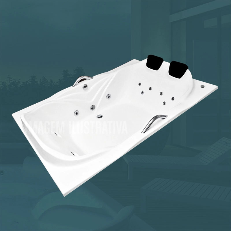 BANHEIRA DUPLA CALIFORNIA COMPLETA COM HIDRO EM ACRILICO (1,29 x 1,78 x 0,40) 110V