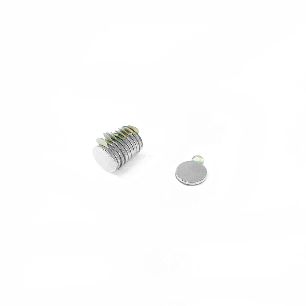 Ímã Neodímio 8x1 Mm N35 Adesivado 100 Unidades