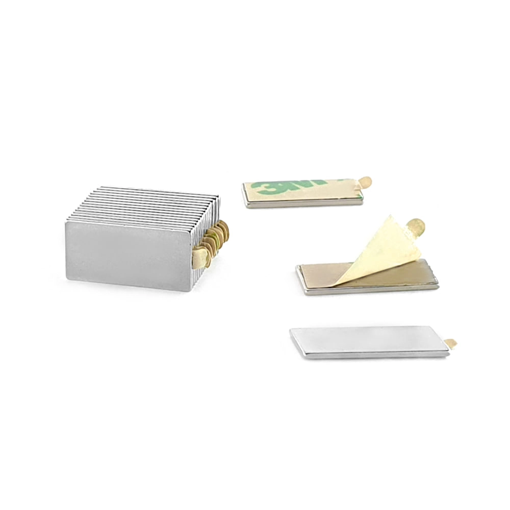 Ímã Neodímio 20x10x1 Mm N35 Adesivado 10 Unidades