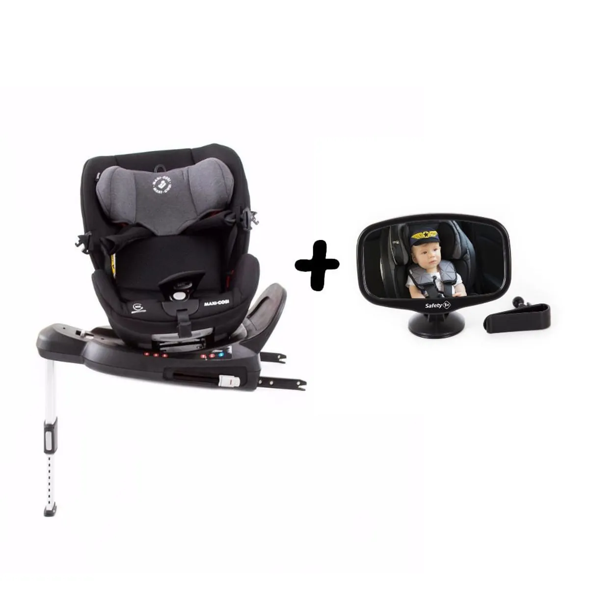Cadeirinha de Carro Spinel 360º Maxi-Cosi 0 a 36 kg Authentic Black + Espelho 2 em 1