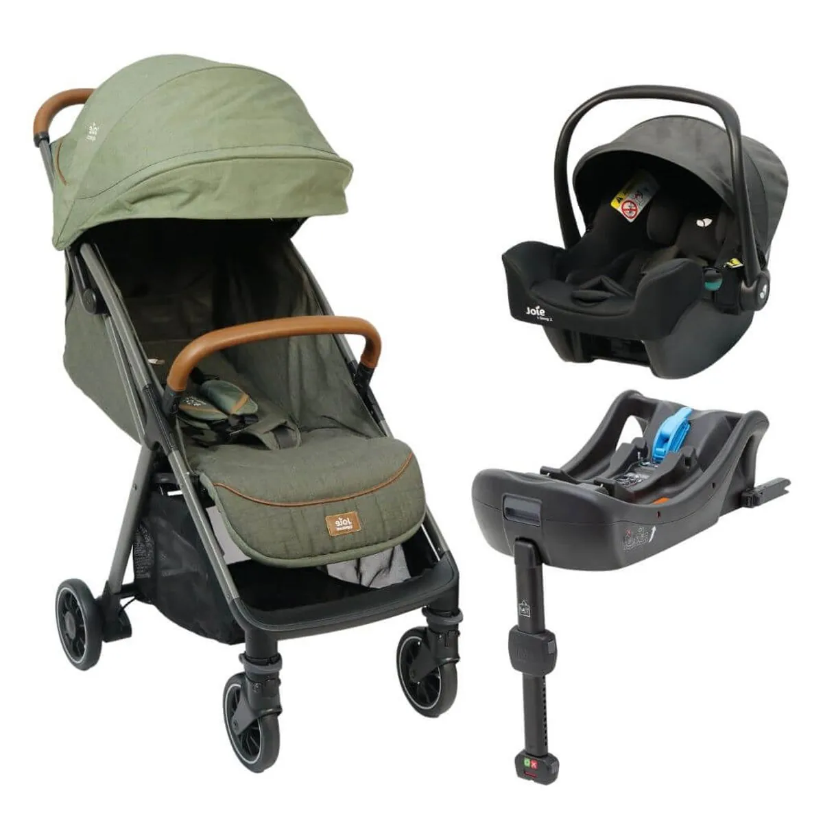 Carrinho de Bebê Combo Parcel Verde Pine com Bebê Conforto e Base I-snug - Joie