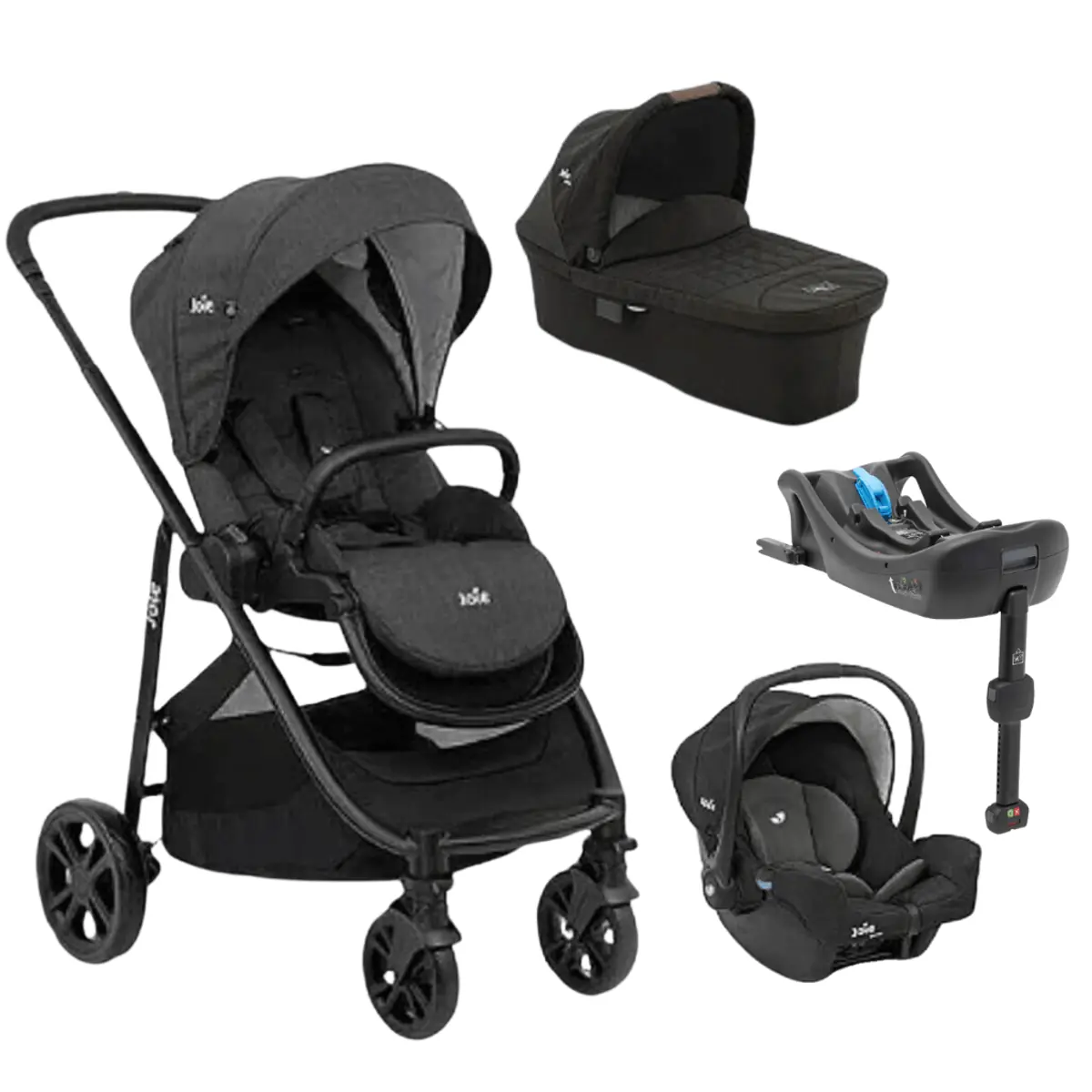 Travel System Versatrax E Trio Preto Pavement com I-Base Isofix I-Snug - Joie