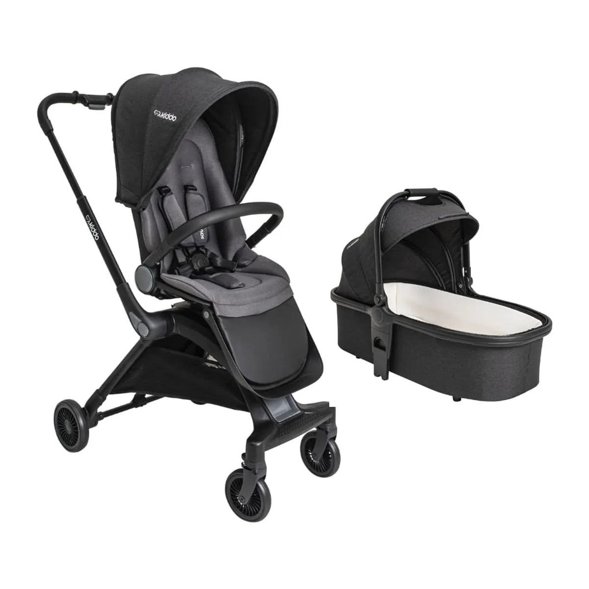 Carrinho de Bebê com Moisés Savvy Melange Preto - Kiddo