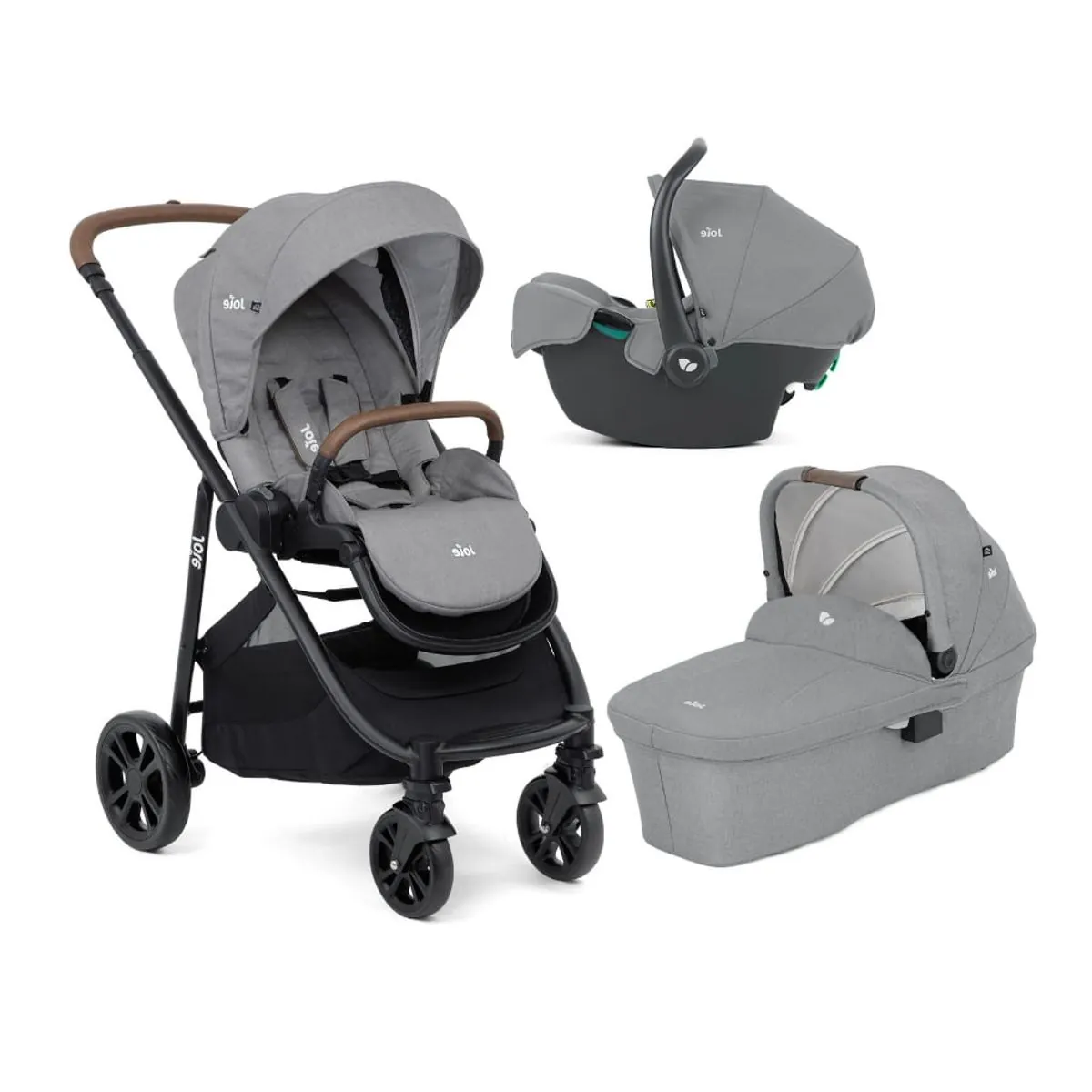 Carrinho de Bebê Travel System Trio Versatrax E Pebble Cinza + Brinde Exclusivo - Joie