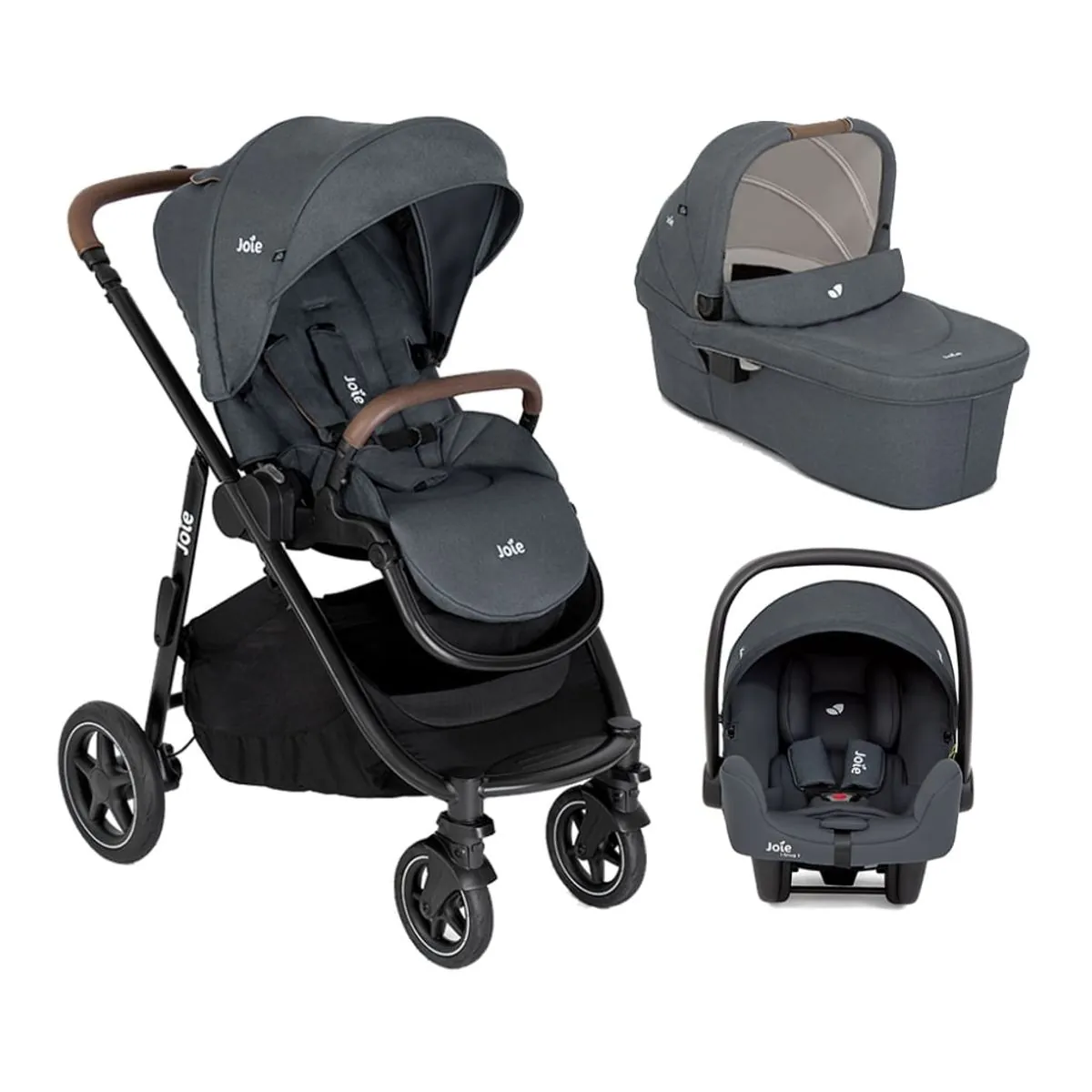 Carrinho de Bebê Travel System Trio Versatrax E Preto Moon Light + Brinde Exclusivo - Joie