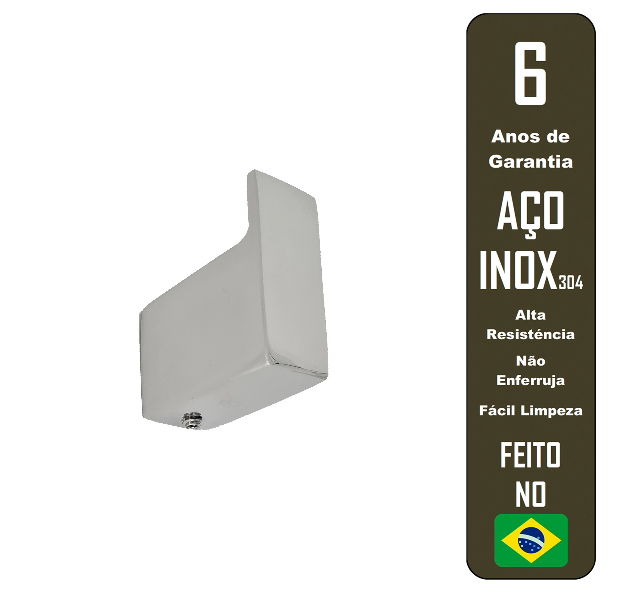 Cabideiro De Parede Guriri Inox Polido