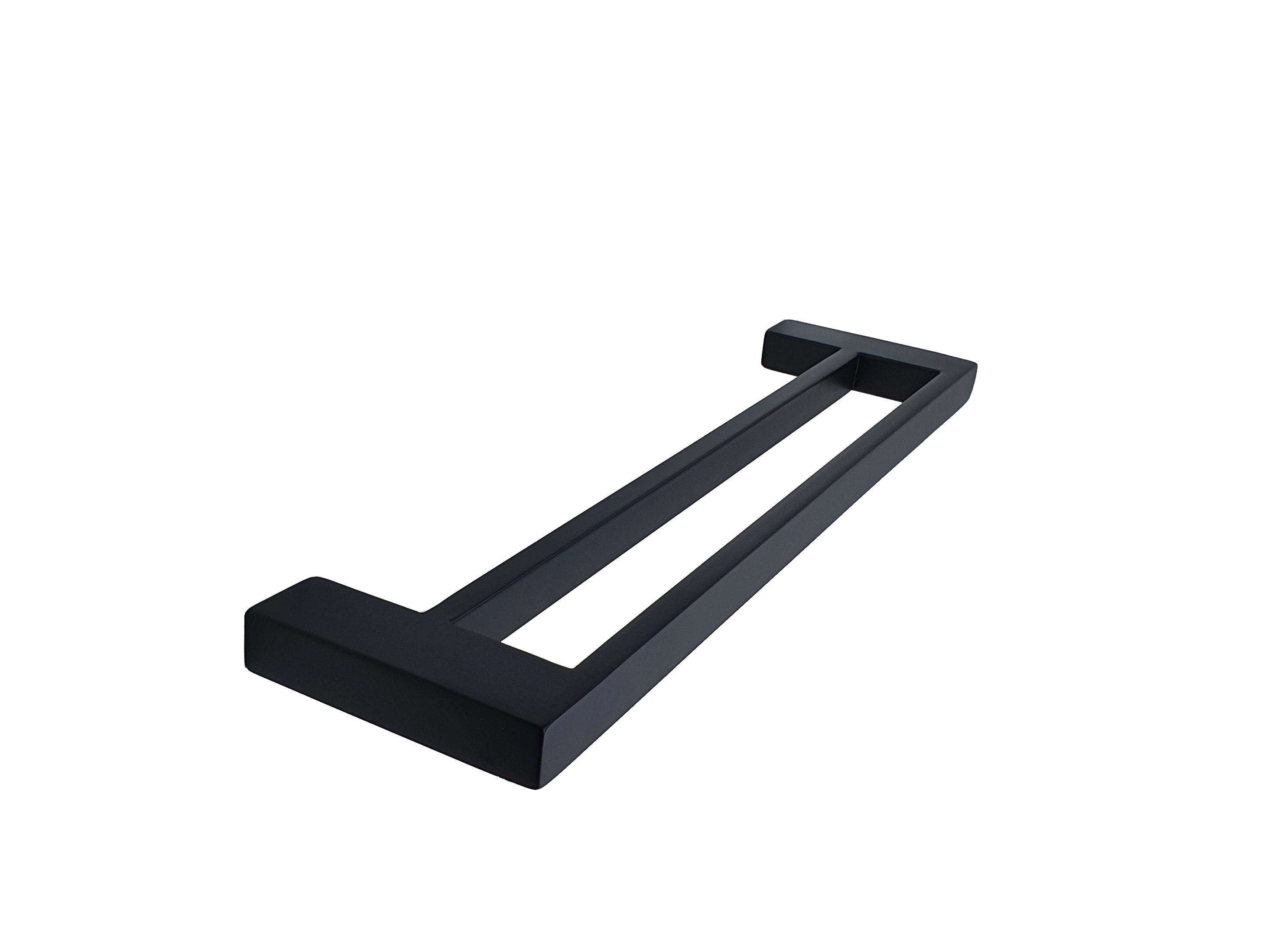 Porta Toalha De Parede Guriri Duplo 60cm Preto Inox