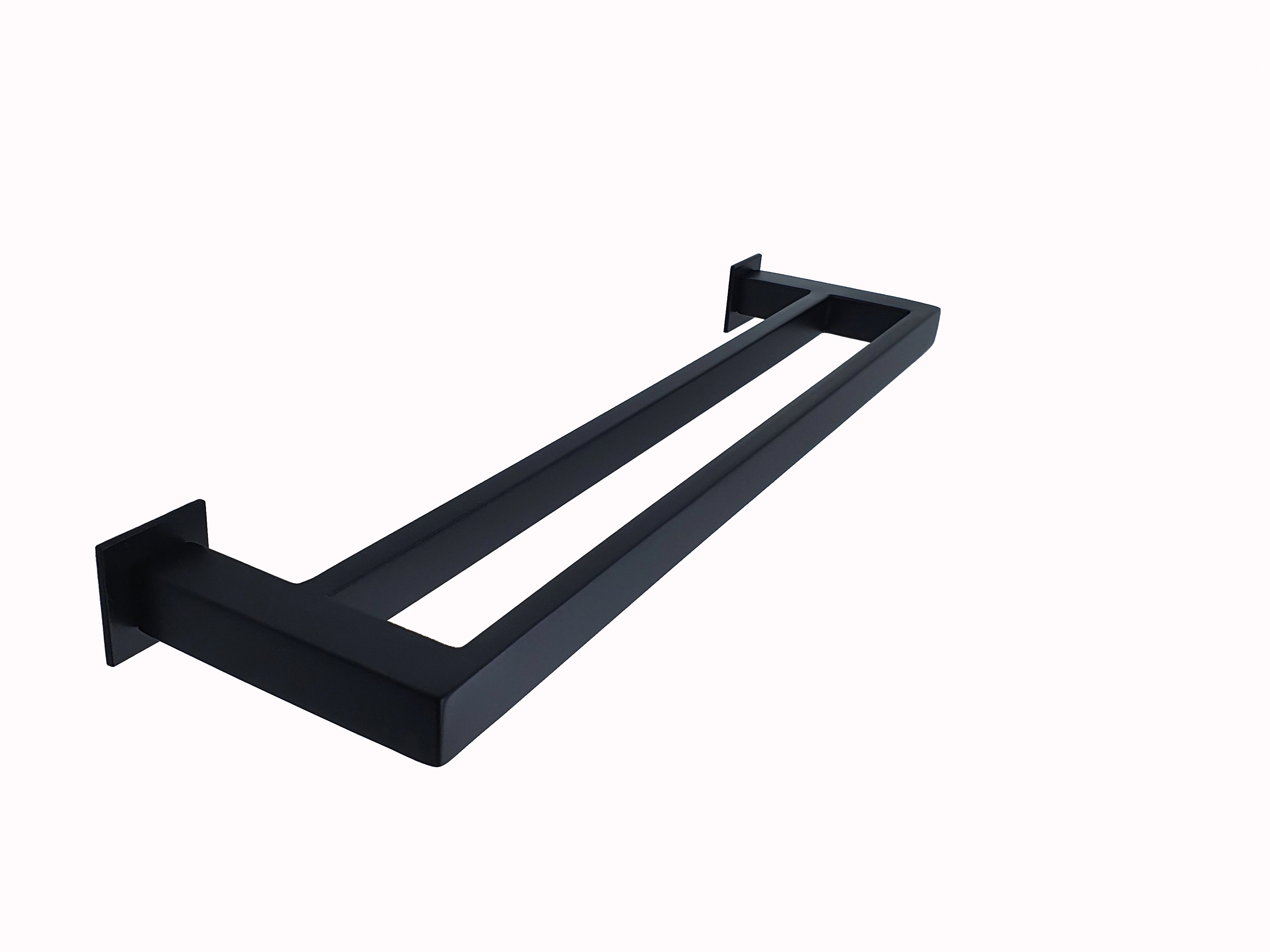 Porta Toalhas De Parede Jacaraipe Duplo 50cm Preto Inox 304