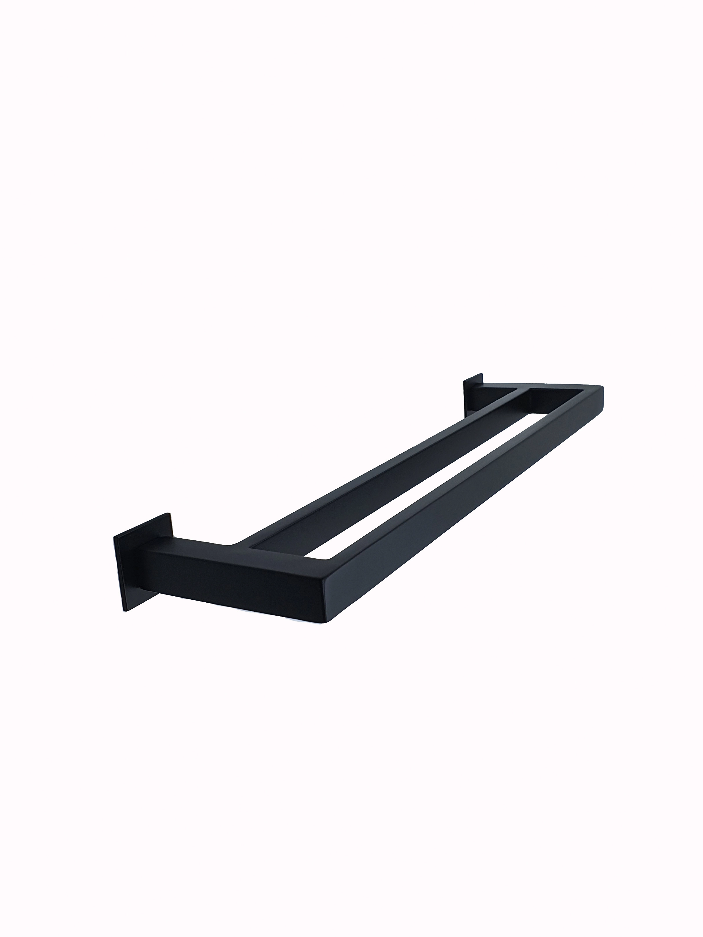 Porta Toalhas De Parede Jacaraipe Duplo 80cm Preto Inox 304