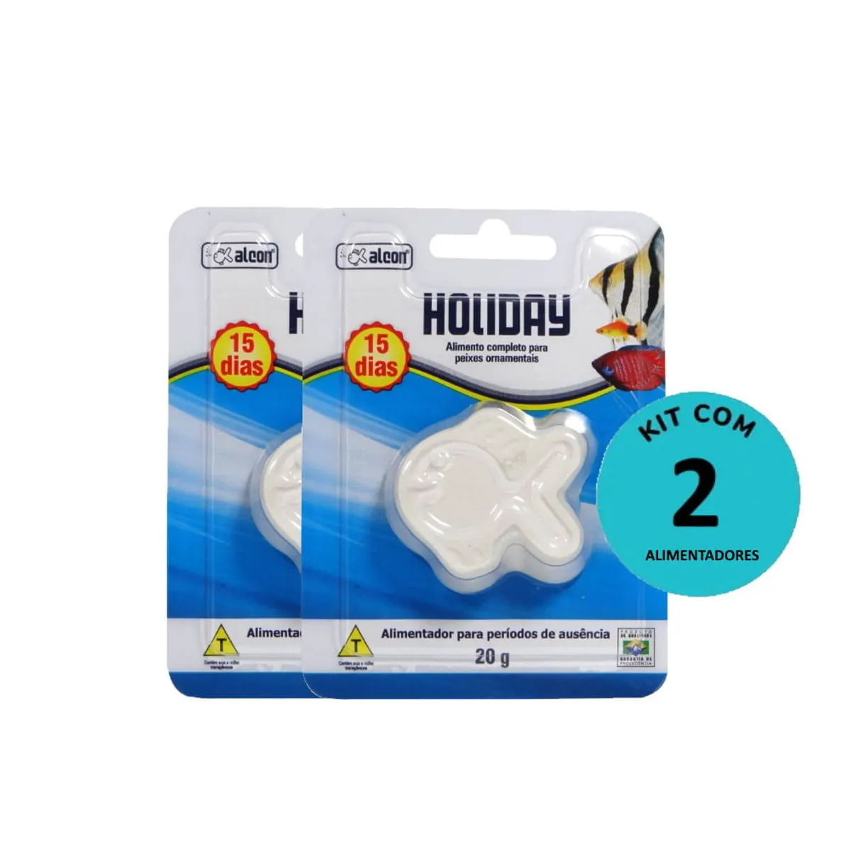 Kit Alcon Férias Alimentador Holiday 20g p/ 15 dias C/ 2 unidades