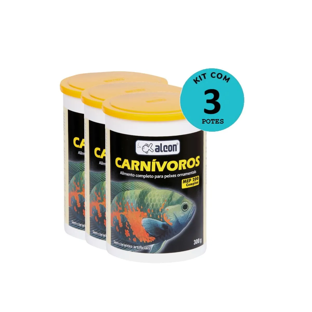 Kit Ração Alcon Carnívoros 300g C/ 3 unidades