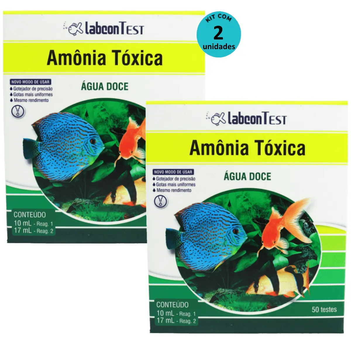 Kit Alcon Labcon Amônia Tóxica Água Doce C/ 2 unidades