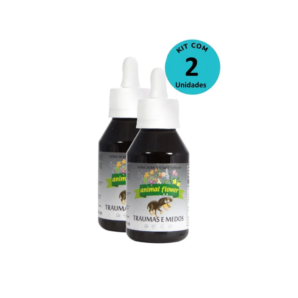 Kit Floral Traumas e Medos 100ml gotas- Animal Flower - com 2 unidades