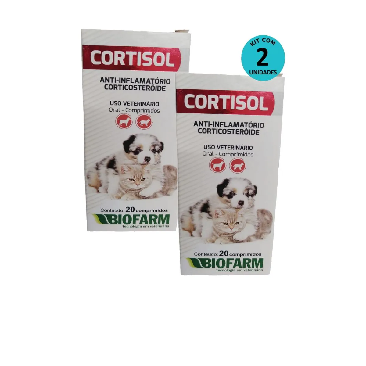 Kit Cortisol Biofarm c/ 20 comp. C/ 2 unidades