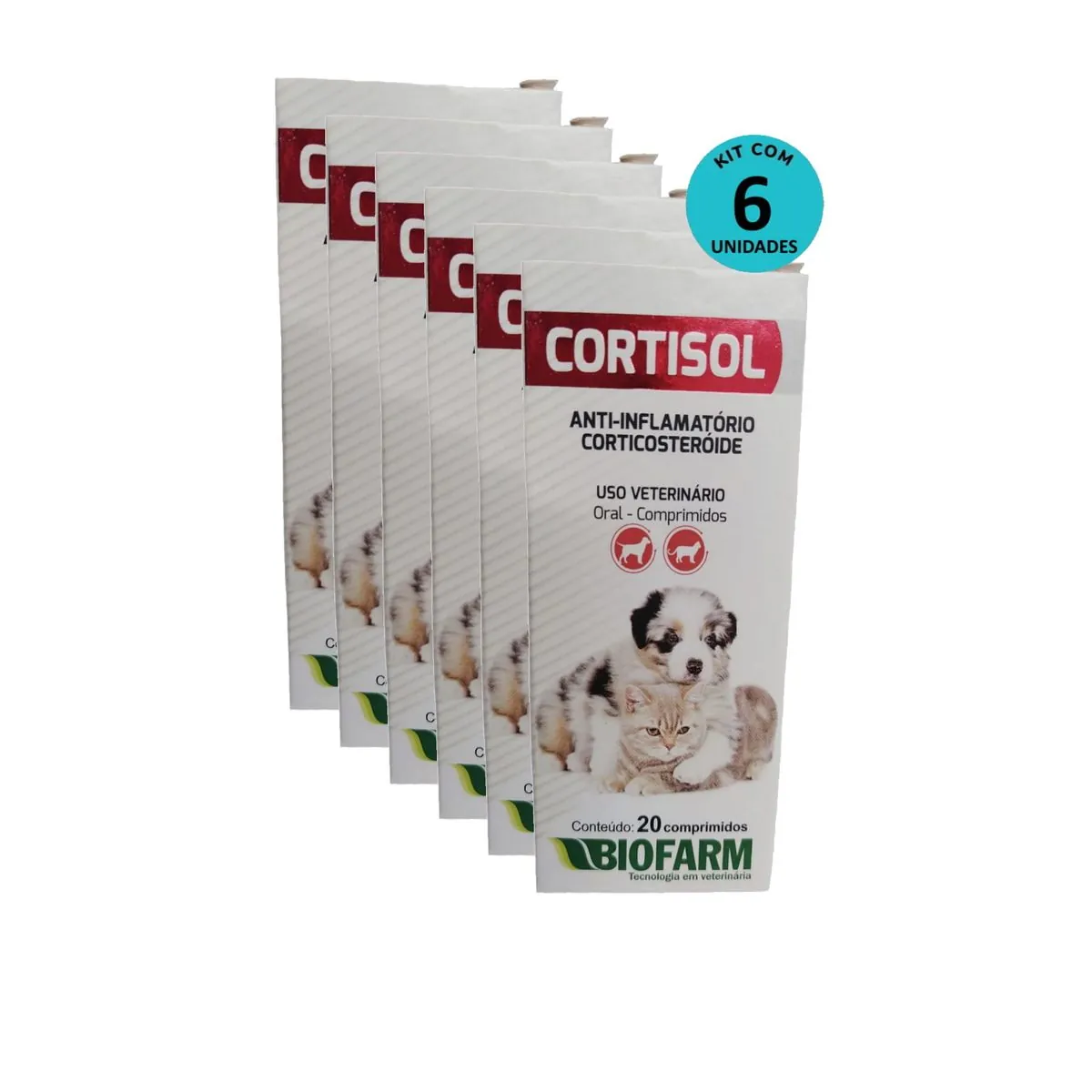 Kit Cortisol Biofarm c/ 20 comp. C/ 6 unidades