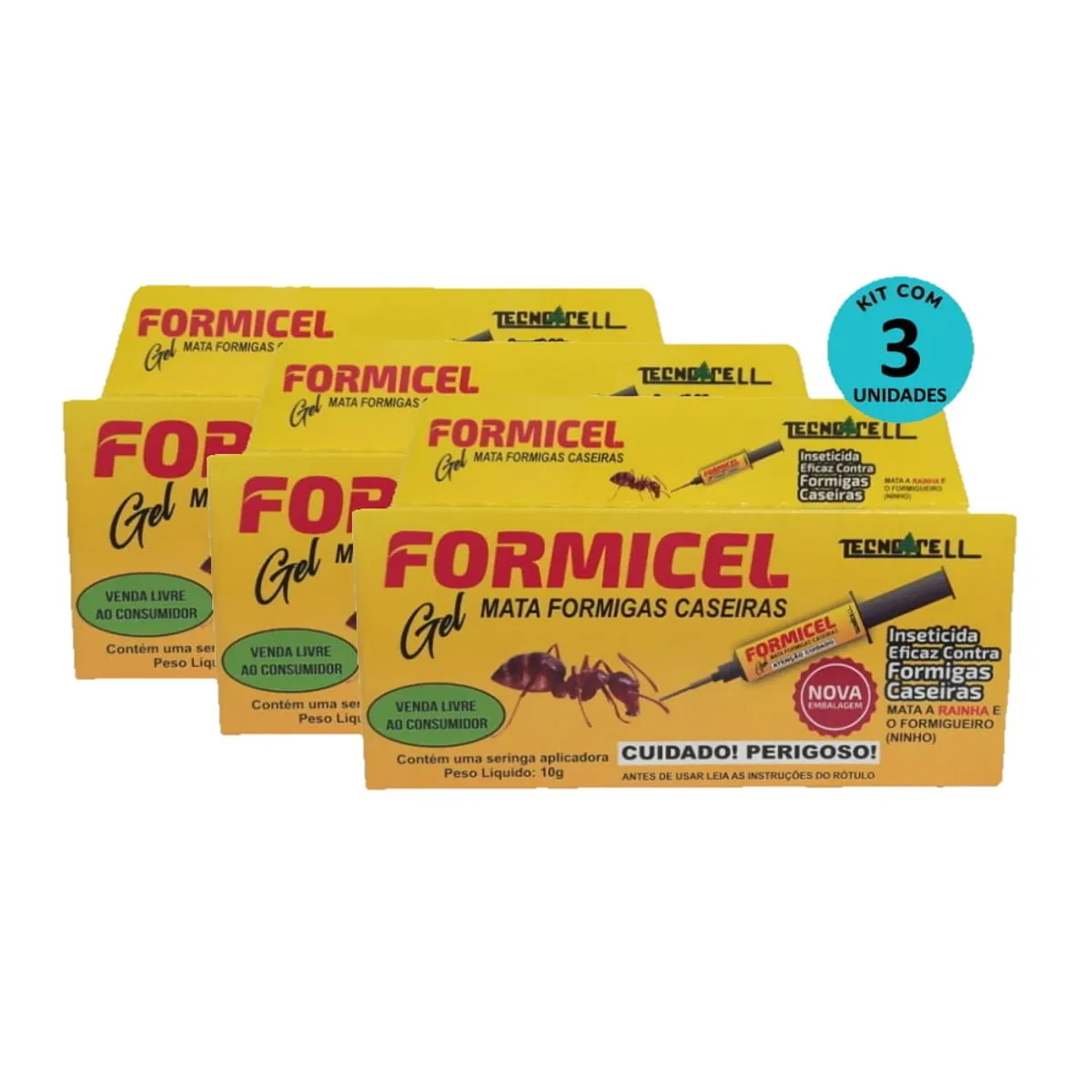 Kit Bisnaga Formicel Tecnocell 10g C/ 3 unidades