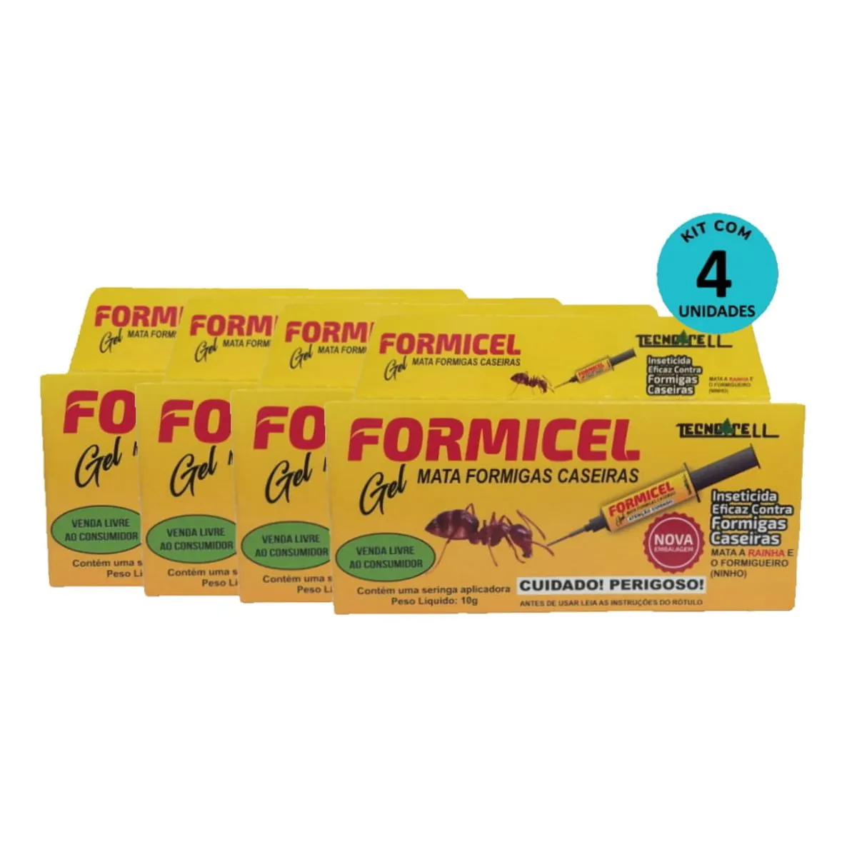 Kit Bisnaga Formicel Tecnocell 10g C/ 4 unidades