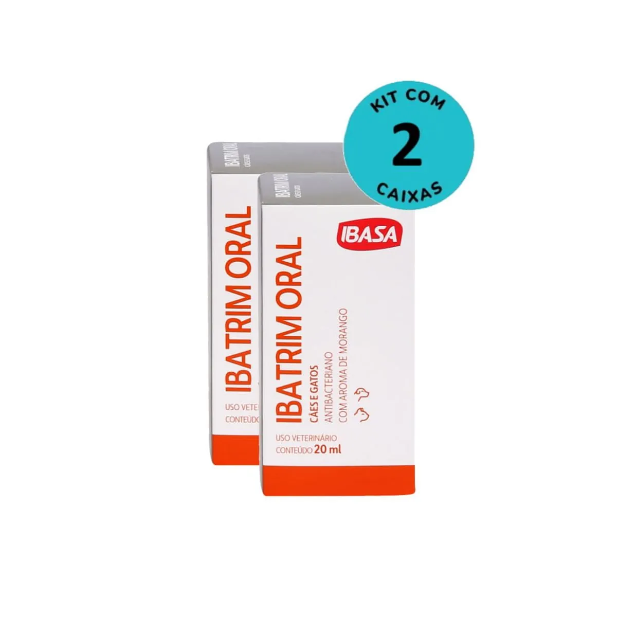 Kit Ibatrim Oral Cães e Gatos Ibasa 20ml C/ 2 unidades
