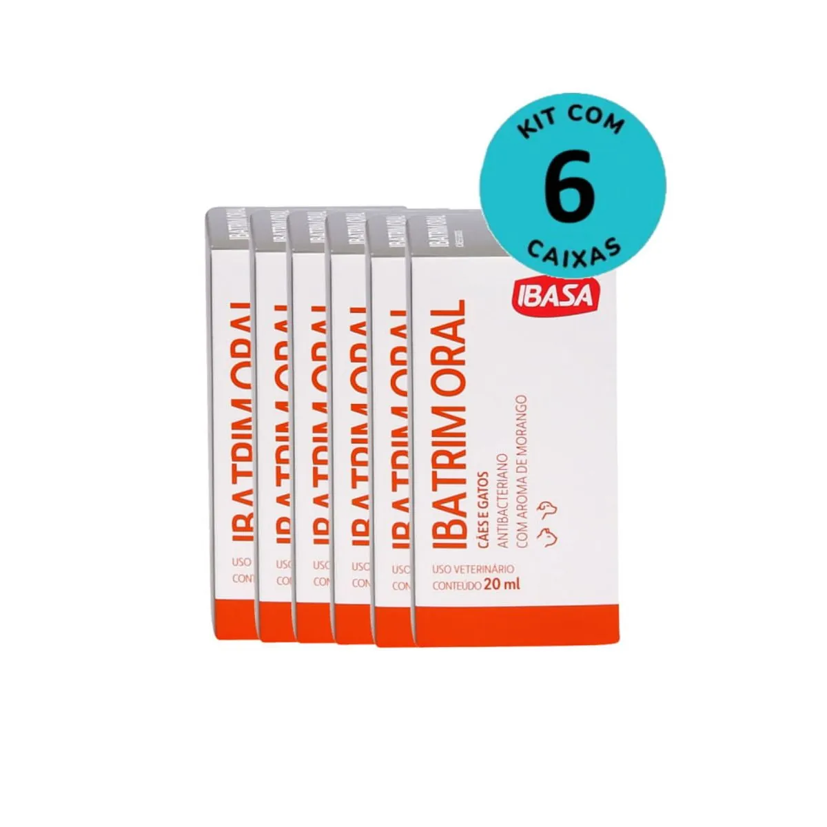Kit Ibatrim Oral Cães e Gatos Ibasa 20ml C/ 6 unidades