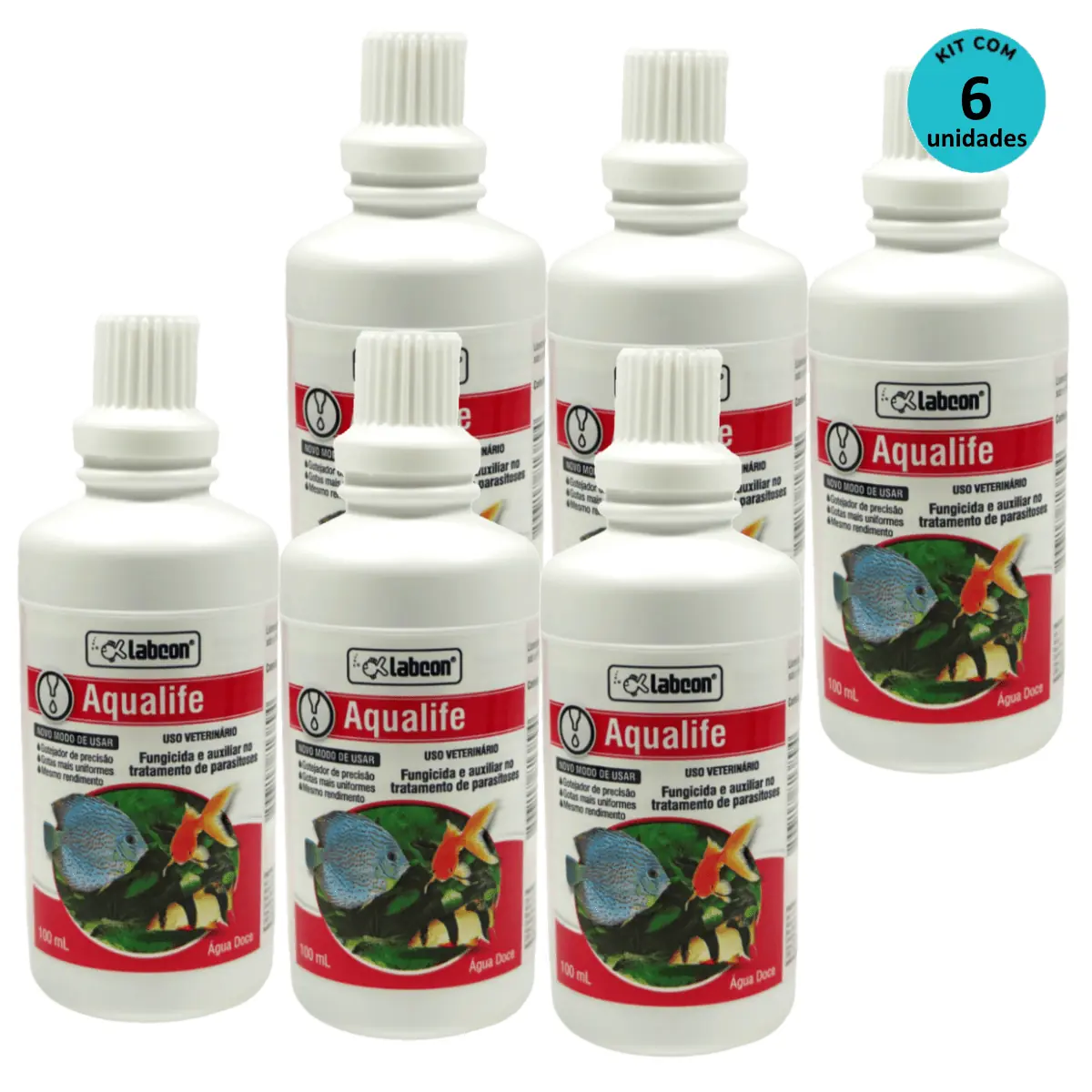 Kit Fungicida Aqualife Alcon Labcon 100ml - com 6 unidades