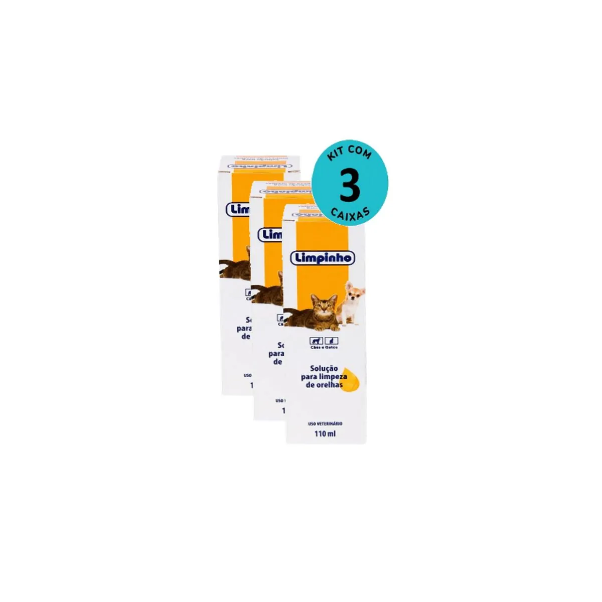 Kit Loção Limpadora de Orelhas Limpinho 110ml C/ 3 unidades