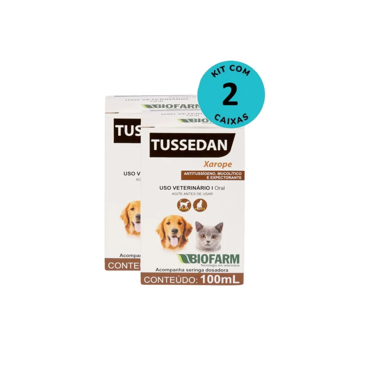 Kit Xarope Tussedan Biofarm 100ml C/ 2 unidades