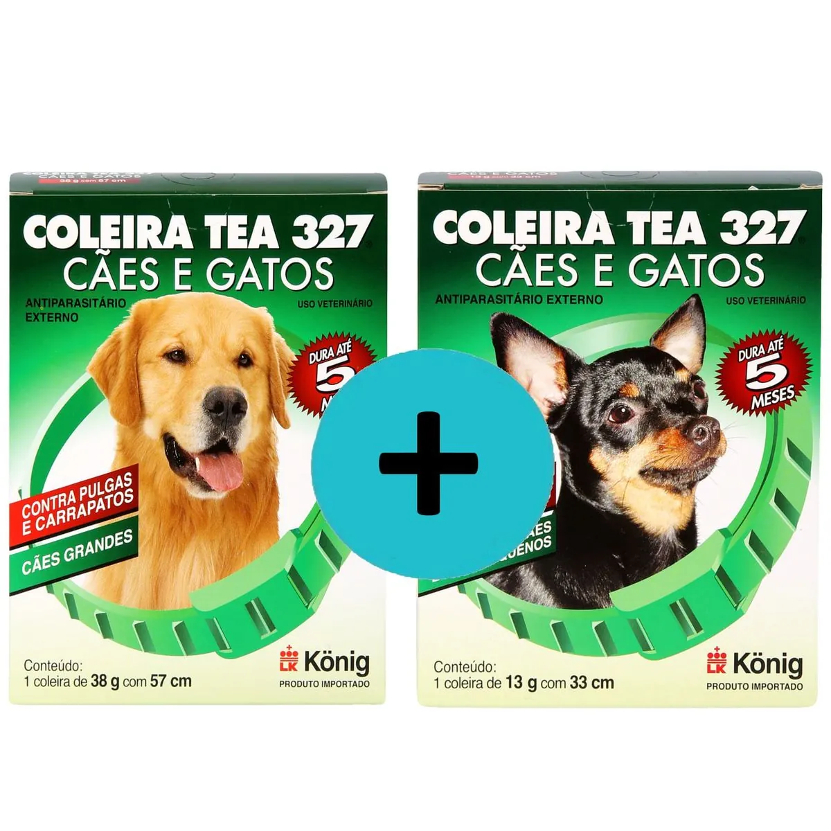 Kit Coleira TEA 327 König 1 G 38g c/ 57cm + 2 P 13g c/ 33cm